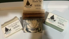 Brushwood Farms Goat Milk Soap (3) With Teak Holder 