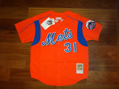 Mike Piazza 2004 Mitchell Ness Men's NY Mets MLB Button Front