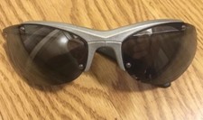 Reebok B 2014 E 125 Sport Sunglasses Shades Blue Lens Silver Flexible Frame EUC