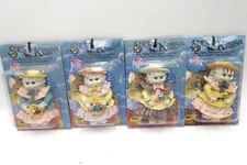 Vintage 1992 Spring Kittens Hand Painted Colonial Cat Kitchen Magnet YOU CHOOSE