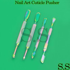 Nails Cuticle Pusher Remover Stainless Steel Nail Art Manicure Tools Rainbow