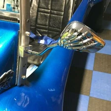 For VW Dune Buggy Baha Hot Rod ATV Custom Aluminum Skeleton Hand Mirrors Chrome
