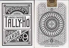 WHITE REVERSE Circle Back Tally Ho Playing Cards by Bicycle Poker Dougherty 1885