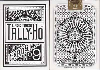 WHITE REVERSE Circle Back Tally Ho Playing Cards by Bicycle Poker Dougherty 1885