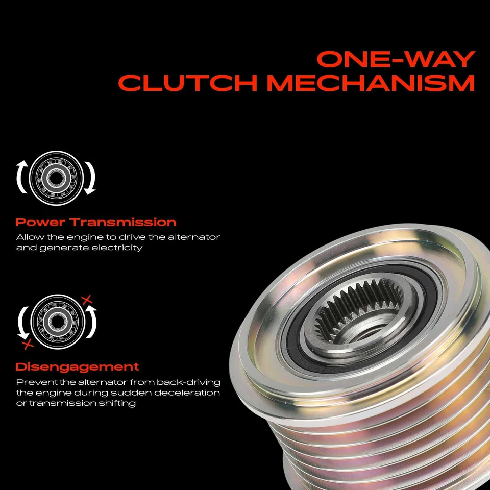 Polea embrague alternador para Volkswagen Jetta Golf Beetle Rabbit 5 ranuras CW Foto 3 de 4