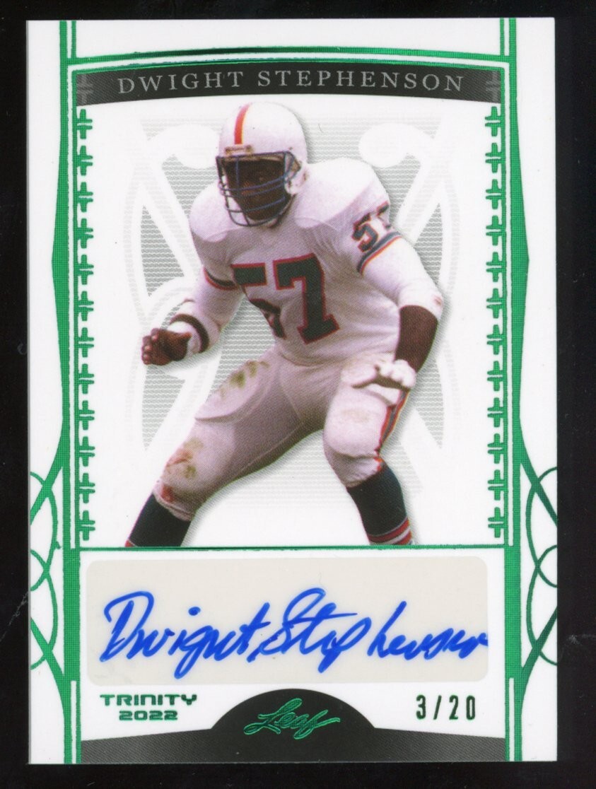 Dwight Stephenson 2022 Leaf Trinity Auto #BA-DS1 Serial #d 3/20 Miami Dolphins