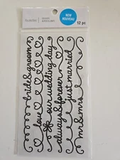 Recollections WEDDING  WORDS & PHRASES Scrapbooking Stickers 