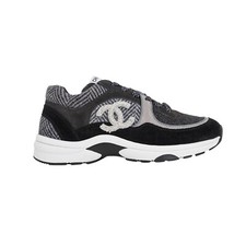 Chanel Sneaker Black/ Gray/Dark Gray Low Top 37.5 / 7.5 New