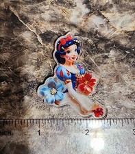 5 pc GLITTER Snow White RP Planar Resin Flatback Hair Bow Center 1249618