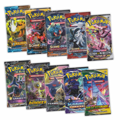 Pokémon Einzelbooster Karten Mega-Entwicklung Schwert & Schild Sonne & Mond DE