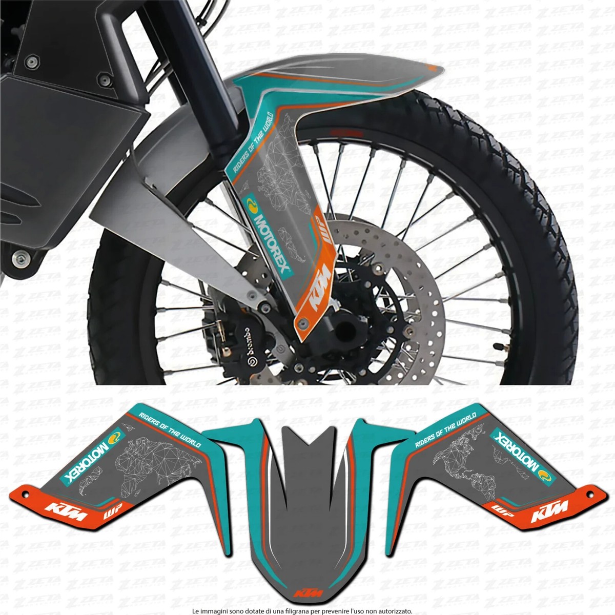 KTM Stickers Front Fender IN Crystal for KTM Adventure 990 2006