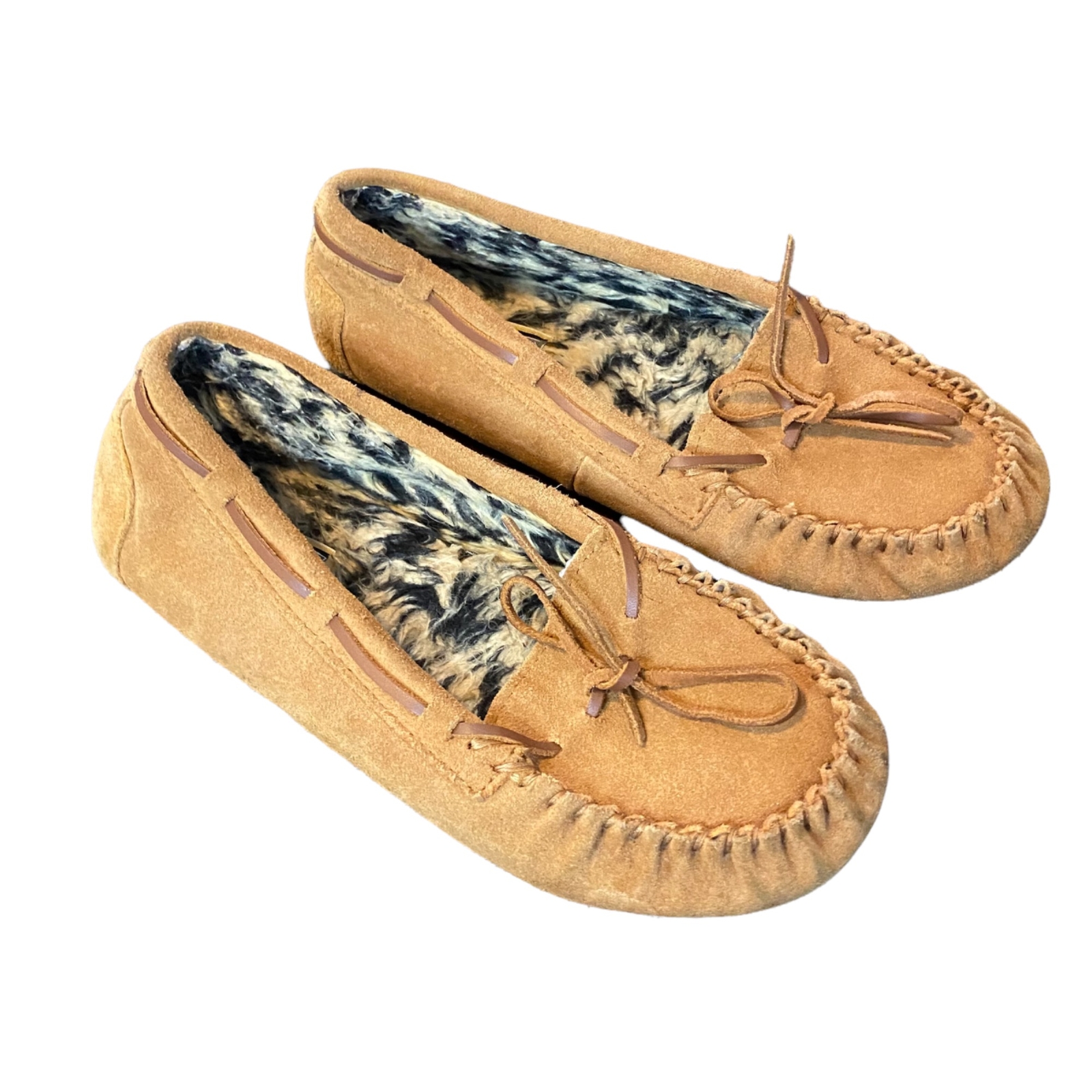 PEGGY SUE LEATHER MOCCASIN SLIPPERS 