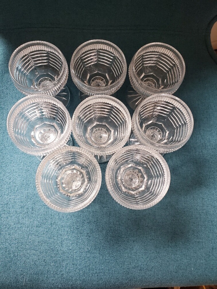 Set of 8 Vintage Crystal Ice Cream/Dessert Goblets