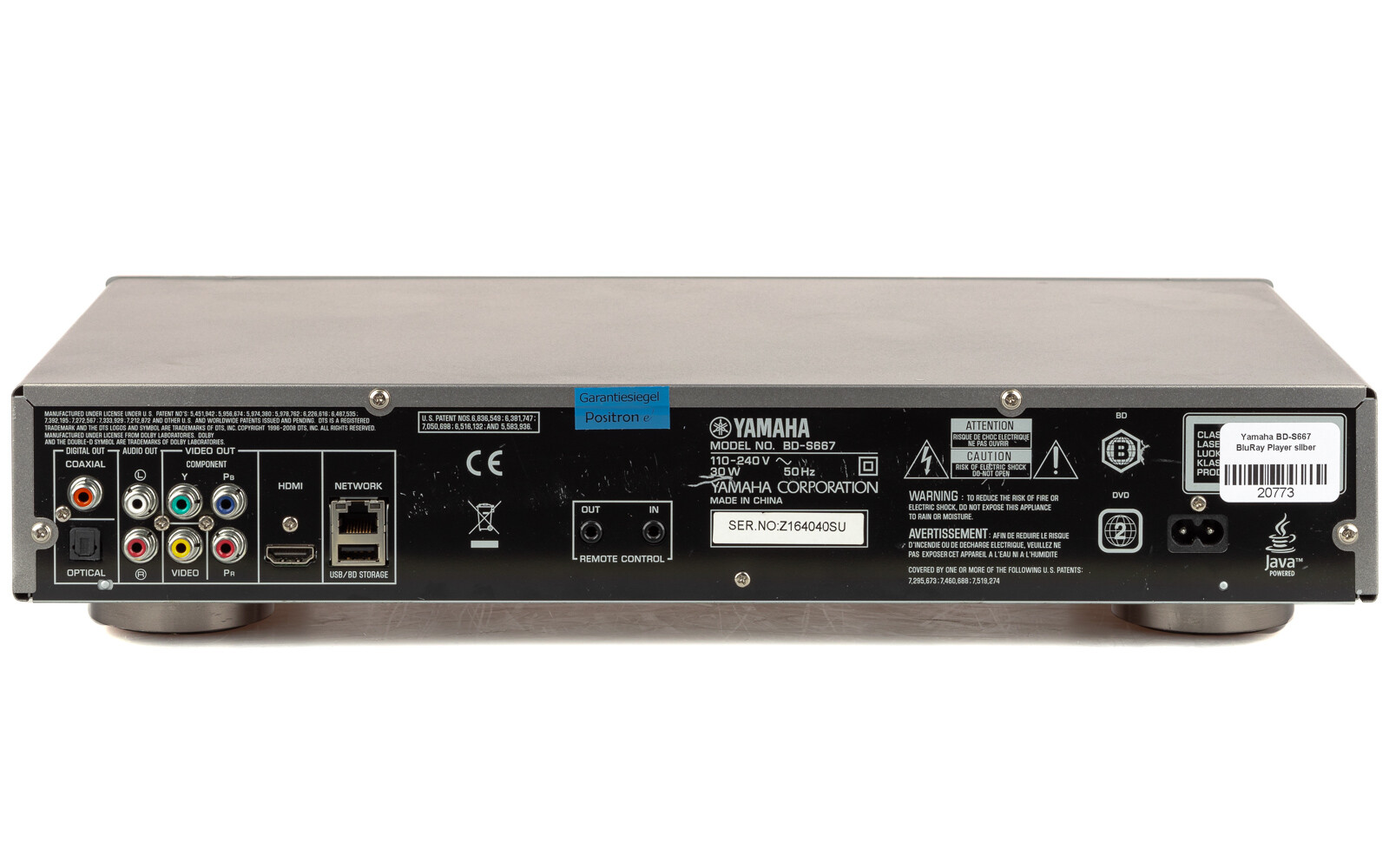 Yamaha BDS667 BluRay Player silber + FB / gewartet 1 Jahr Garantie [2