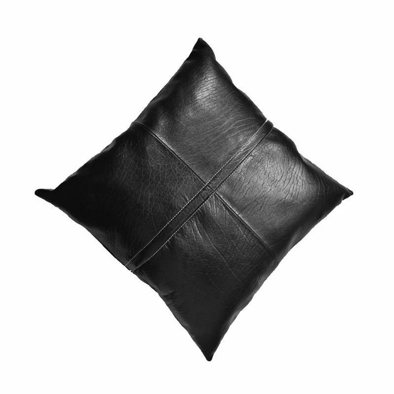 Capa de travesseiro de couro almofada estojo decorativo macio real 20 decoração genuína 6 - Imagem 3 de 3