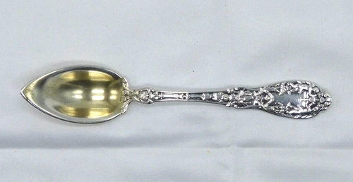 Antique Gorham Paris Sterling Silver Fruit Spoon Gold Wash 5 5/8"