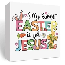 Christian Easter Decor Jesus Easter Decor Happy Easter Easter Eggs Decor, Woo...