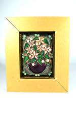 Atelier Erna OLITZSCHER Steg-Emaille Bild ° Blumen Wandbild °°°°