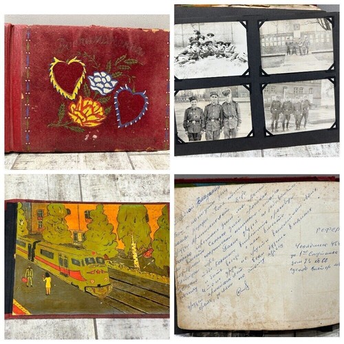 handmade photo album demobilization Russia soldier army military photo USSR - Picture 2 of 13