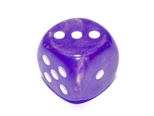 Jumbo 30mm D6 Borealis Luminary Dice Extra Large Purple with White RPG Tabletop