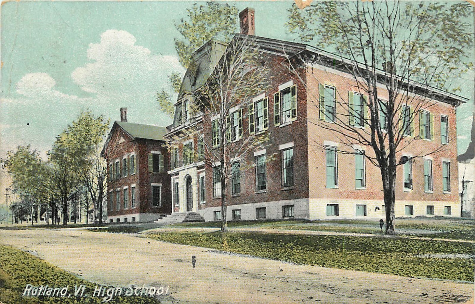 c1907 Postcard; Rutland VT High School, Rutland County eBay