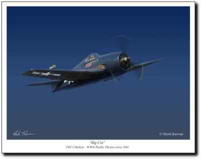 F6F HELLCAT - ''BIG CAT'' by Mark Karvon - Aviation Art Print