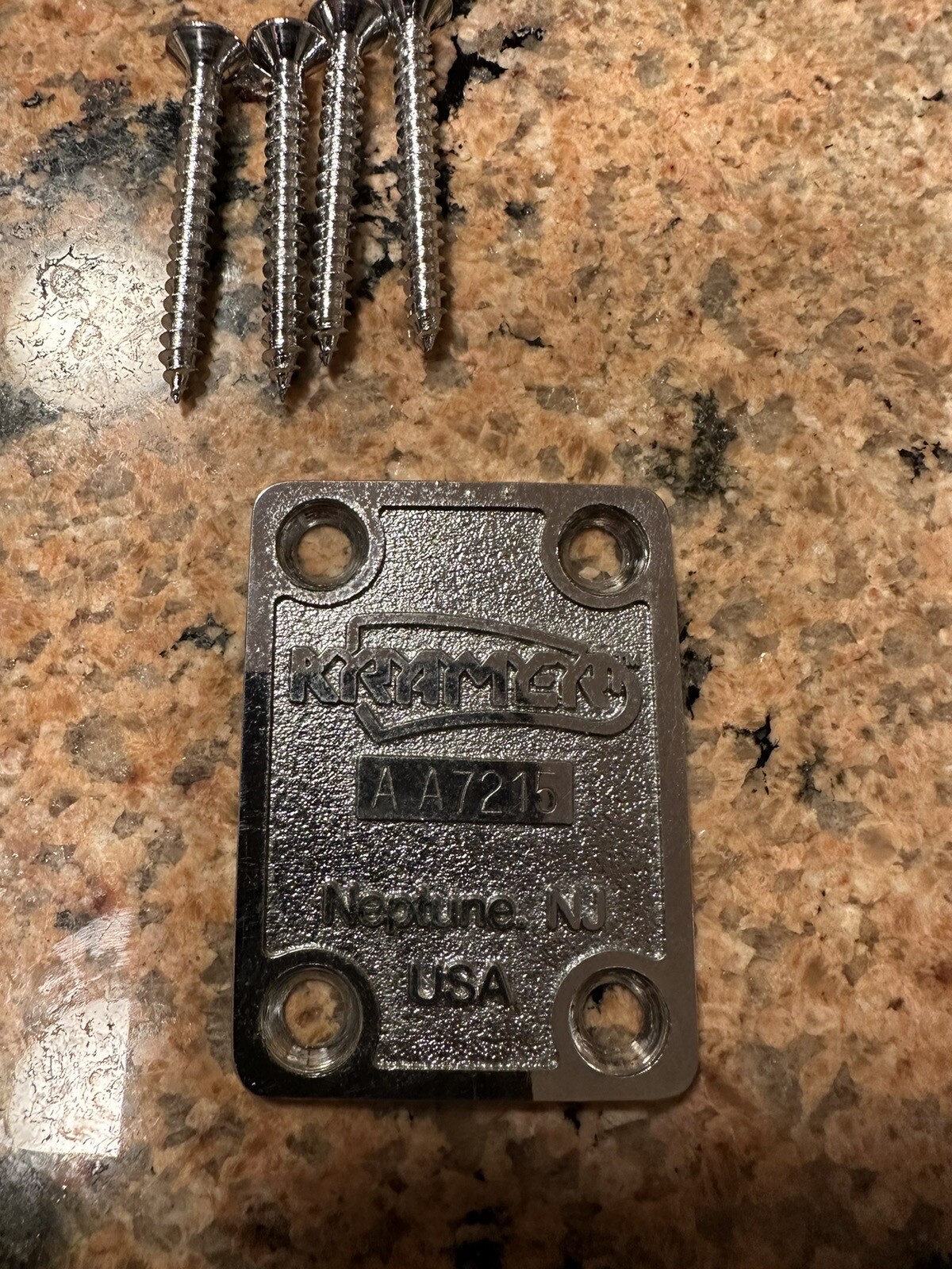 Vintage 80’s Kramer Guitar Neck Plate Kramer A Series Cast Neck Plate