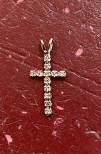 14 KT massives Rotgold Diamant Kreuz - für das Mädchen, das PINK liebt!!!