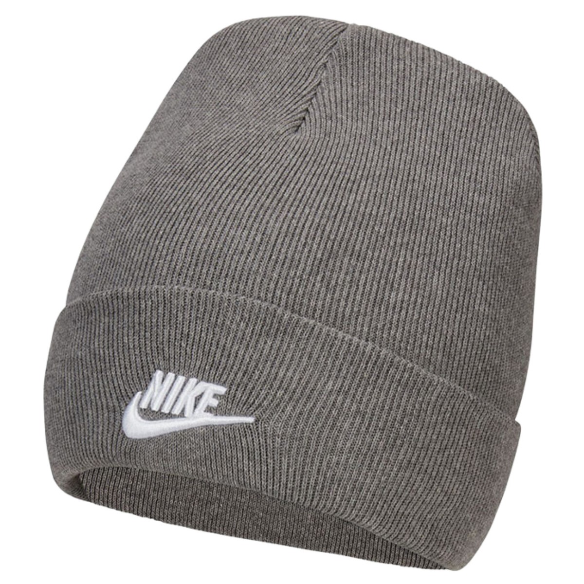 NIKE Futura Logo Utility Beanie Adult One Size Heather Gray White