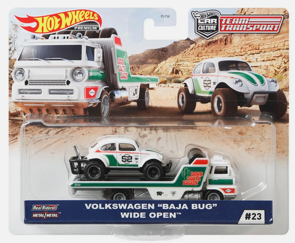 Hot Wheels Team Transport VW Baja Bug + Wide Open #23 1:64 Neu OVP-image