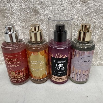 Lot of 4 Bath & Body Works - Fine Fragrance Mist Travel Sizes 2.5 fl oz / 75 ml