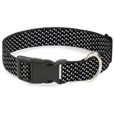 Plastic Clip Collar Dog Bone Black/White NARROW-Small 7-8.5'' (US IMPORT)