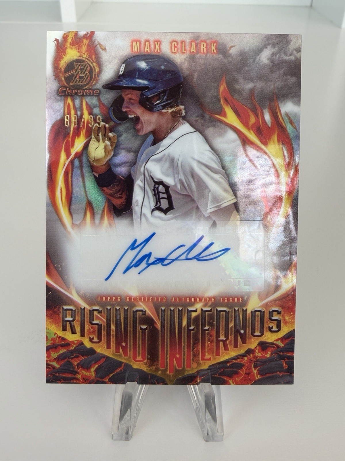 2024 Bowman Max Clark Rising Inferno Auto /99 - Tigers