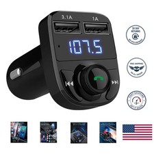 Wireless Bluetooth FM Transmitter  Dual USB Car Charger for All Smartphones