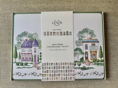NEW Lenox Spice Village Cork Placemat Set of 4 NIB 12''x16'' HTF Hard To Find
