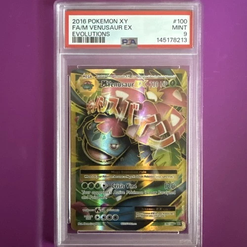 M Venusaur EX 100/108 - PSA 9 - 2016 Pokemon XY Evolutions Full Art Holo