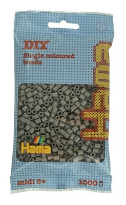 Hama Beutel mit 1000 Midi-Bügelperlen graubraun