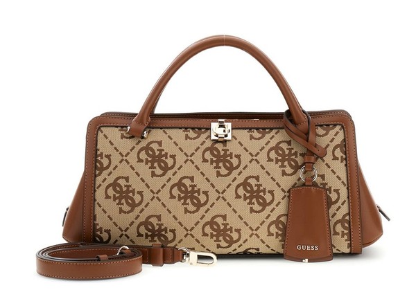 Guess Audrey Logo Girlfriend Satchel S Schultertasche Tasche Latte Logo Beige-image
