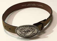 Nocona Belt Western Buckle Bronco Light Brown Children Size 22 - 20 in to 24 in