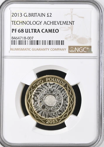 2013 £2 Two Pound Celtic Technology PROOF NGC PF68 Great Britain