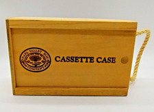 Vintage Napa Valley Box Co. 12 Slot Cassette Tape Storage Case W/ Lid And Handle