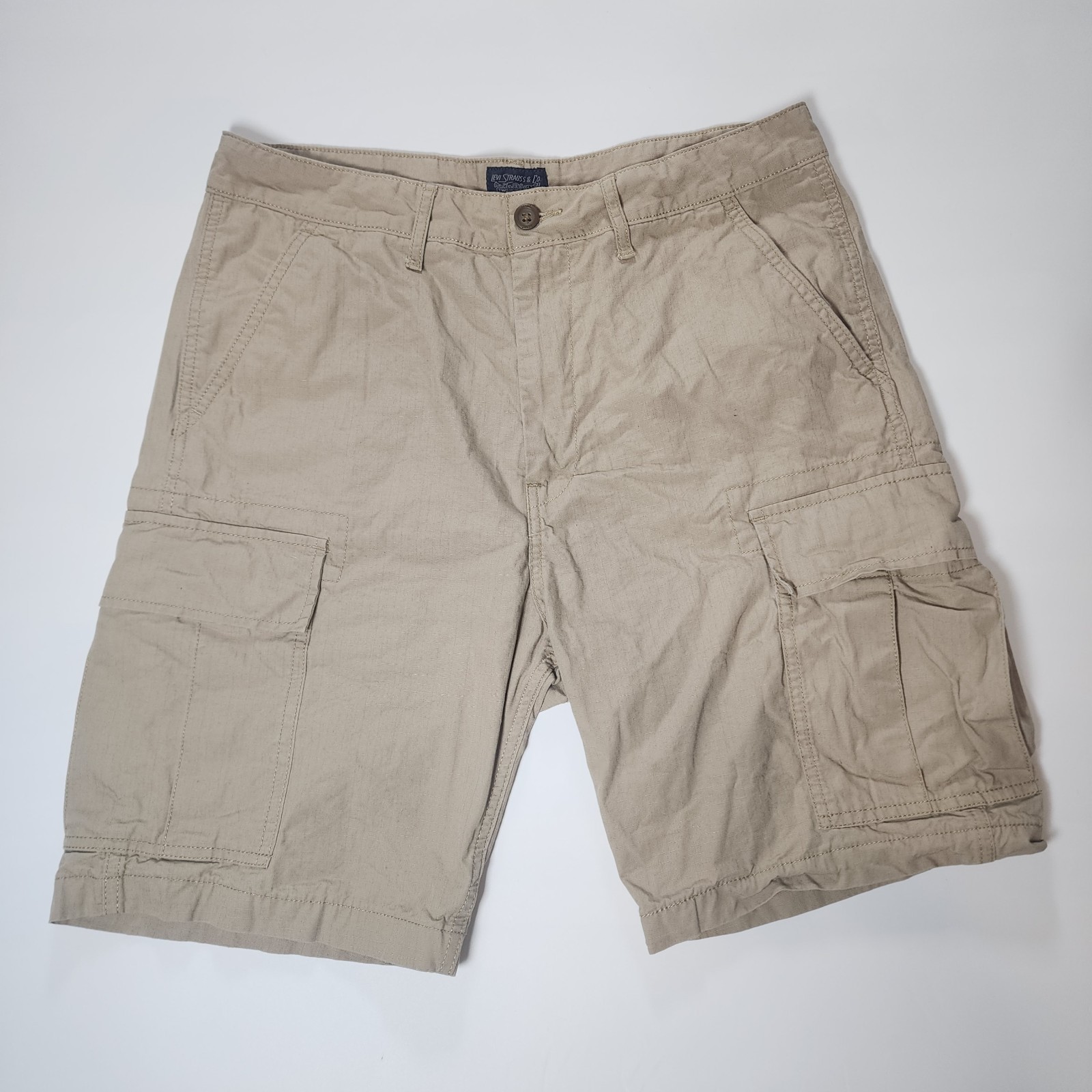 Levis Cargo Shorts Mens 32 Beige Utility Outdoor Military Baggy Canvas Y2K 10