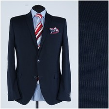 Mens Navy Blue Blazer 42R UK Size ANGELO LITRICO Sport Coat Jacket