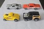 Hot Wheels lot of 4 diecast Vintage Cars Neet Streeter Rover Mustang Fastback