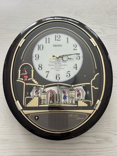 Rare Seiko QXM115BRH Melodies In Motion Beatles Clock Works Great Free Shipping!