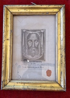 061) Frame The True face of Our Lord Vision St Veronica certficate Roma 1883