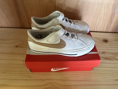 Size 3y (PS) - Nike Court Legacy Low White Desert Ochre