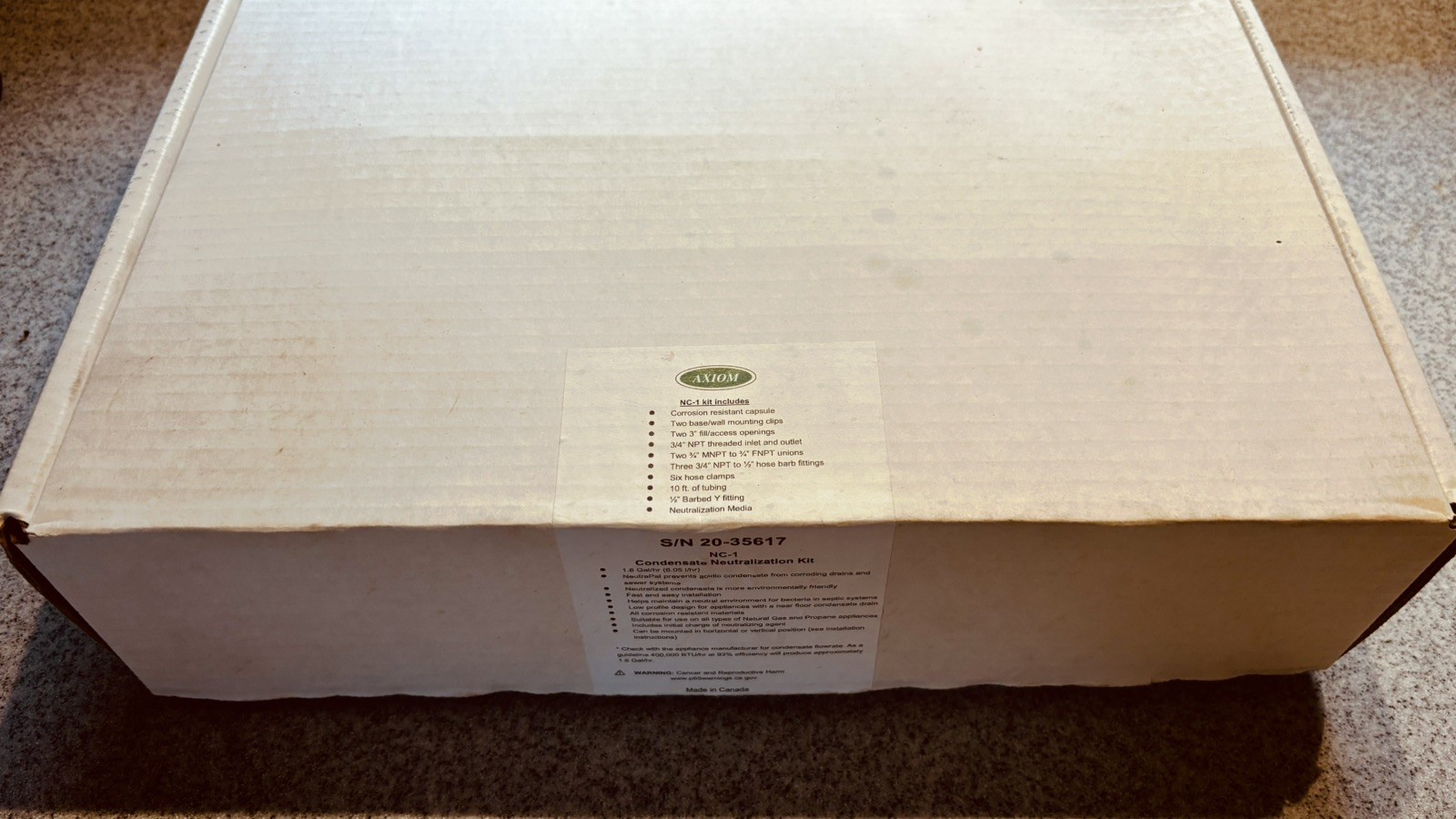 Axiom NC-1 NeutraPal Condensate Neutralization Kit