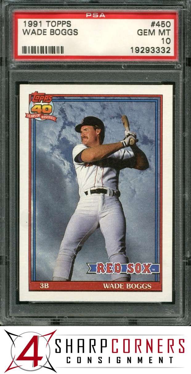 1991 TOPPS #450 WADE BOGGS RED SOX HOF PSA 10