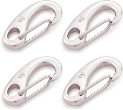 4 Pzs Clips de Bandera para Cuerda Carabineros Acero Inoxidable Para Bote Llaves